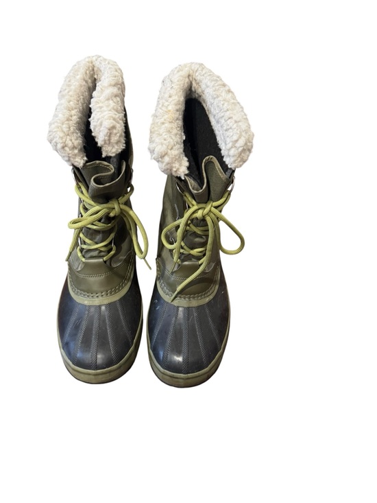 Sorel Shoes - Sorel  Men’s  1964 PAC Nylon SnowOlive Green and Black Sherpa-Lined Winter Boot
